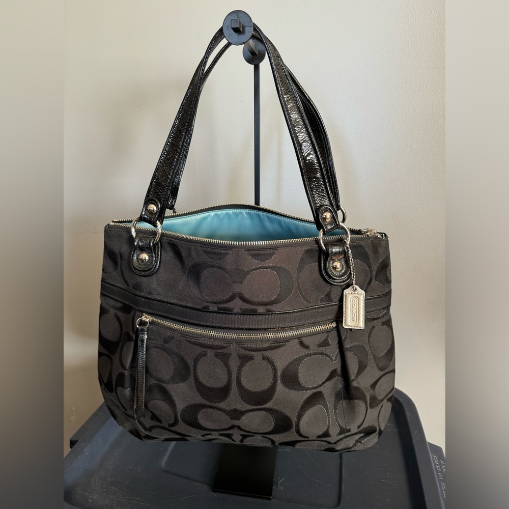 Coach Signature Fabric Poppy Tote EUC